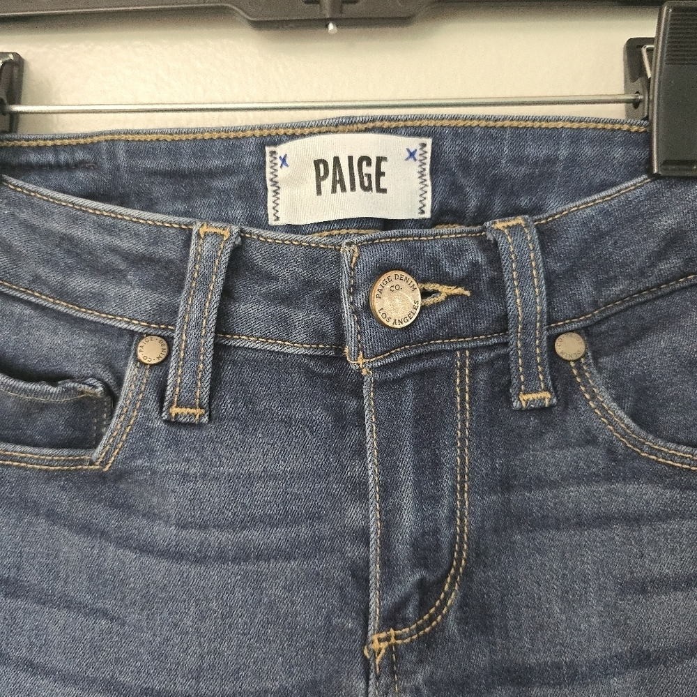 PAIGE Verdugo Crop Jeans Size 24 Womens Medium Wash - Picture 2 of 8